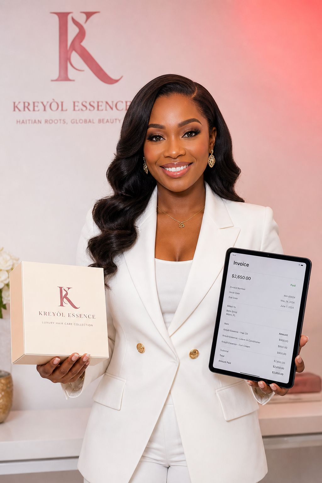Confident entrepreneur using Invoice Pro